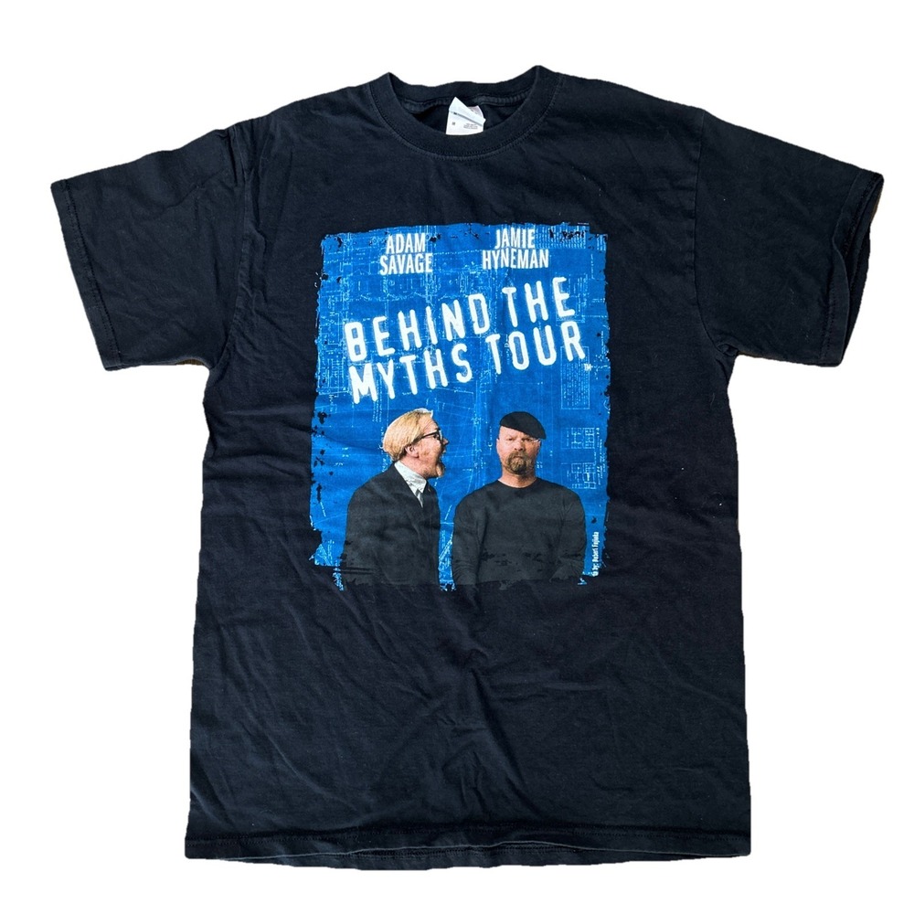 Vintage Myth Busters Behind The Myths Tour Tee Size Medium Adam Savage Jamie